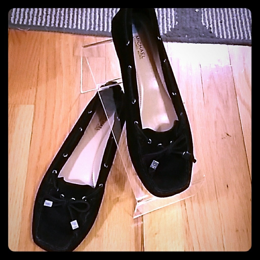 Michael Kors Black Suede Moccasins,  size 7.5